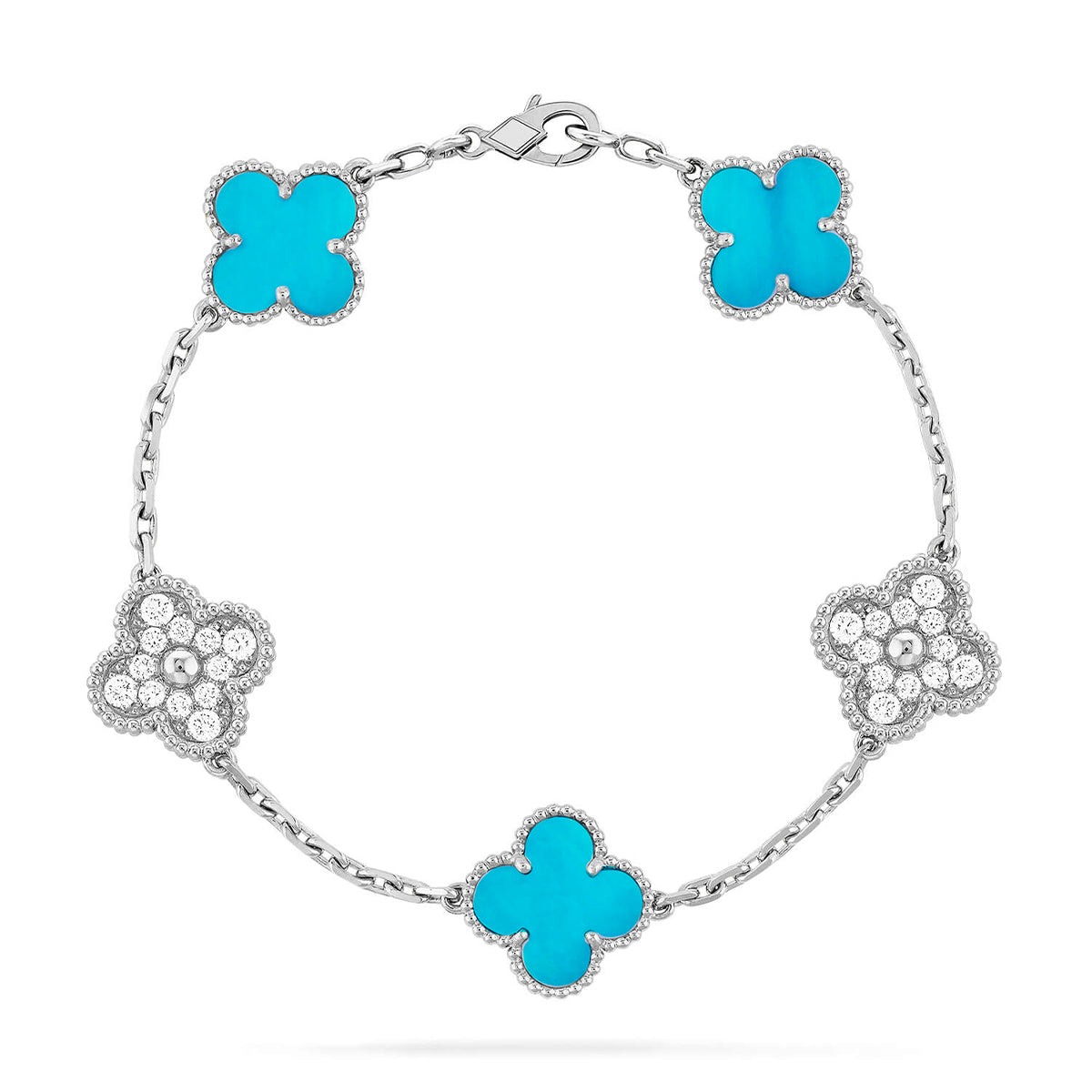 [Amore] CLOVER 5 MOTIF TURQUOISE BRACELET COLLECTION