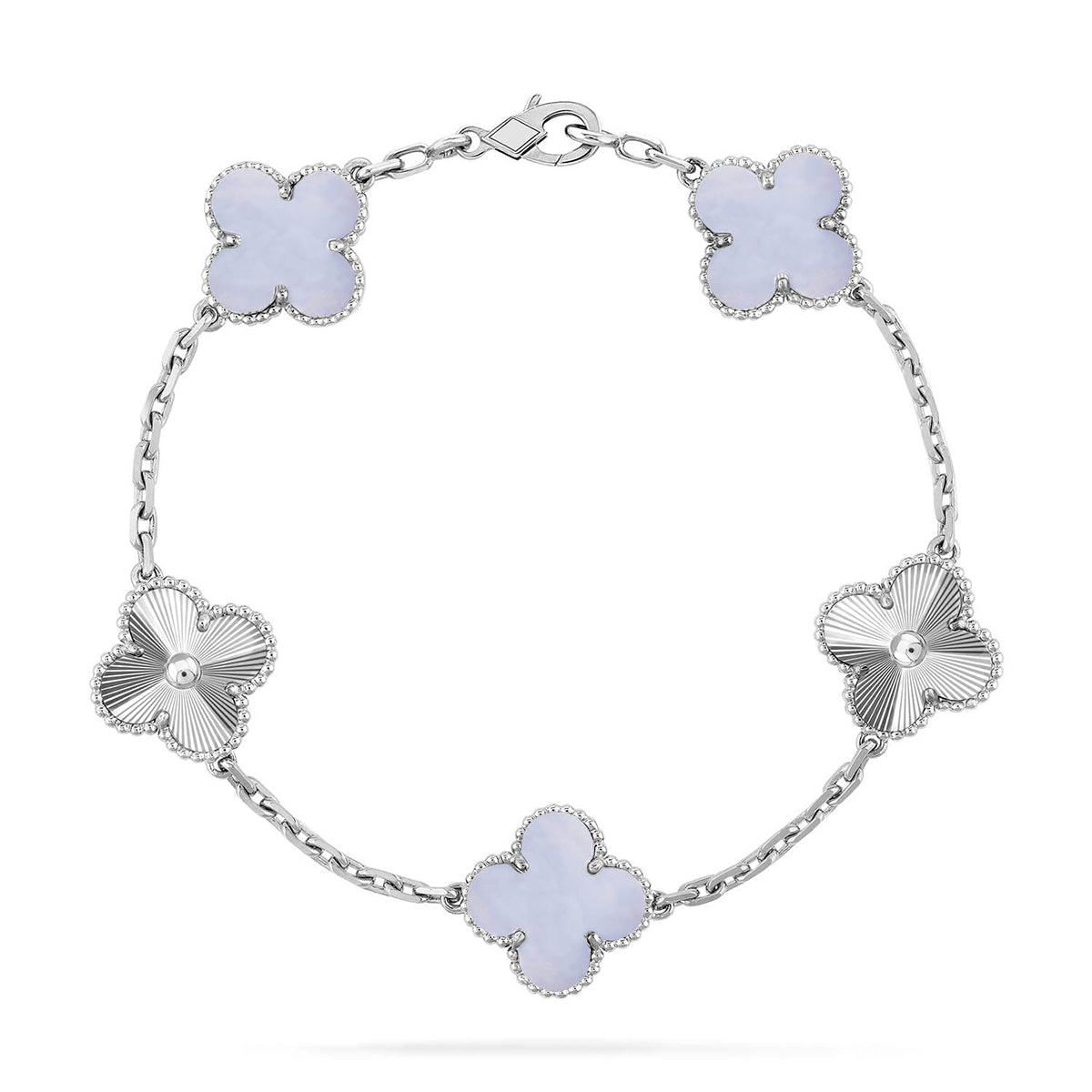 [Amore] CLOVER 5 MOTIF PURPLE CHALCEDONY BRACELET COLLECTION