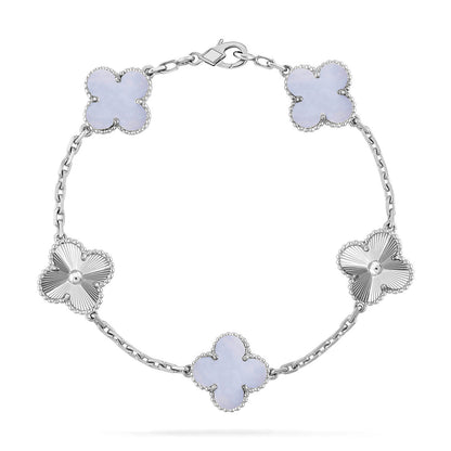 [Amore] CLOVER 5 MOTIF PURPLE CHALCEDONY BRACELET COLLECTION