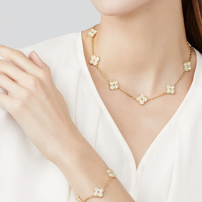 [Amore]CLOVER 10 MOTIFS DIAMOND NECKLACE