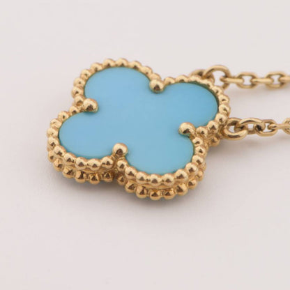 [Amore]CLOVER 15MM VINTAGE TURQUOISE NECKLACE