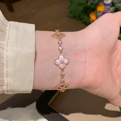 [Amore]CLOVER 5 MOTIF PINK BLUE RED WHITE BRACELET