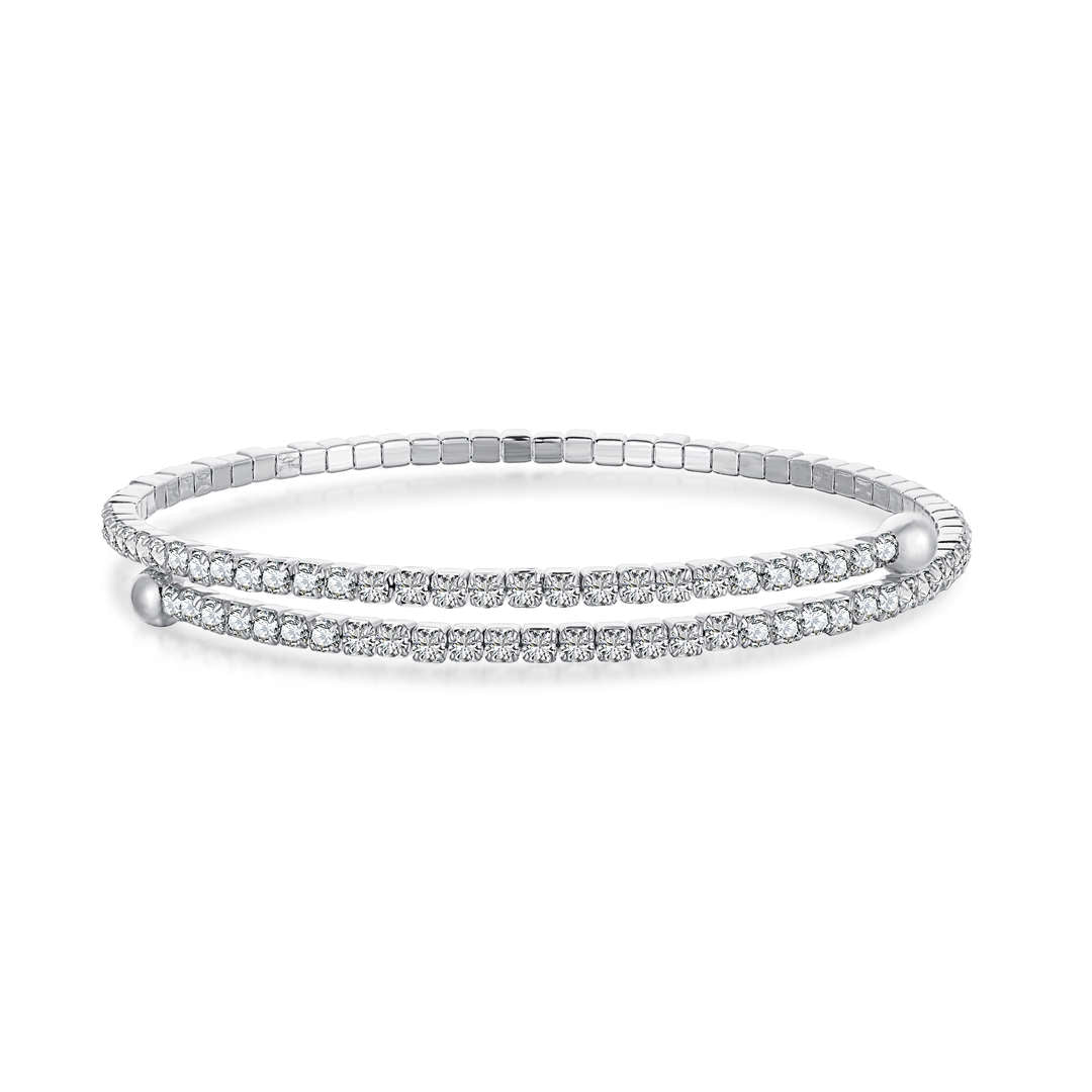 [Amore]Row of Diamonds Round Fashion Bracelet