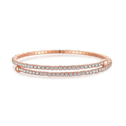 [Amore]Row of Diamonds Round Fashion Bracelet