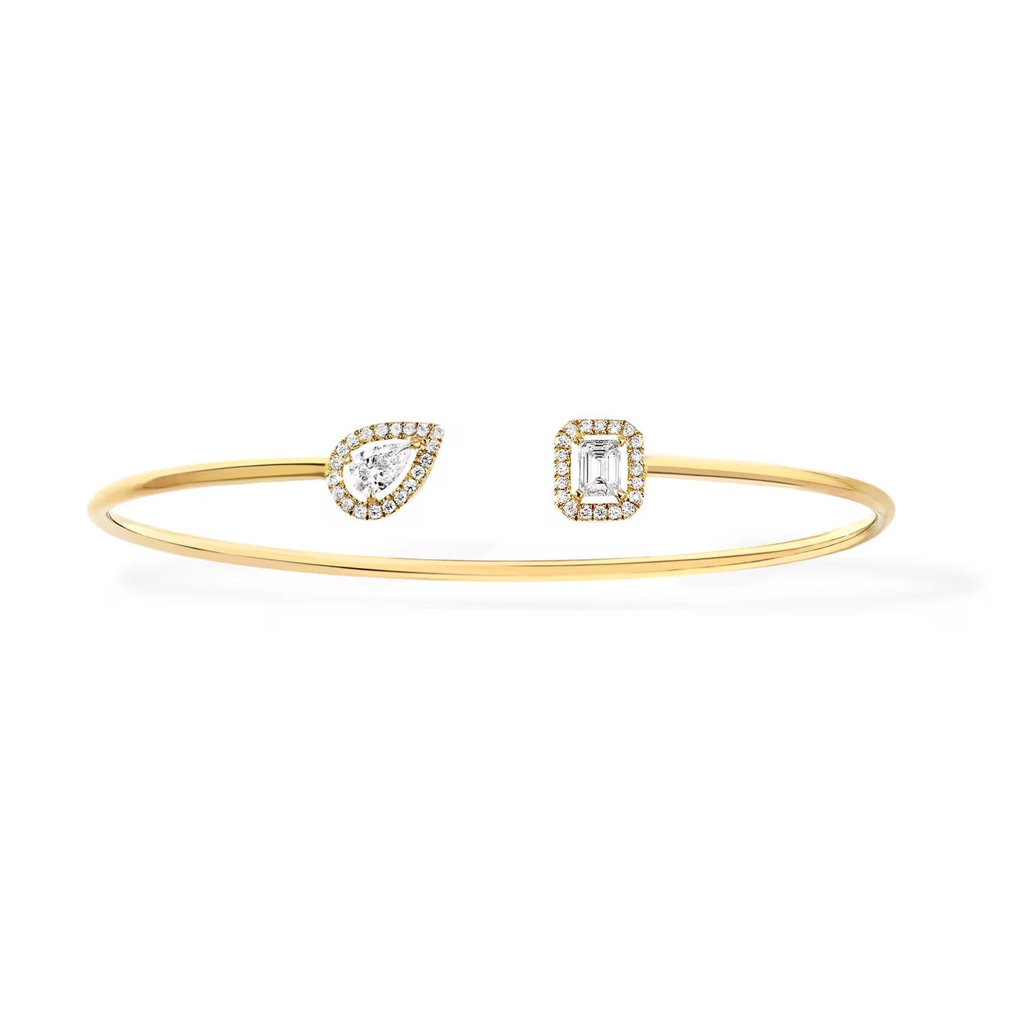 [Amore]JONC FLEX MY TWIN TOI & MOI SILVER DIAMOND BRACELET