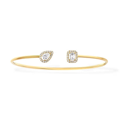 [Amore]JONC FLEX MY TWIN TOI & MOI SILVER DIAMOND BRACELET