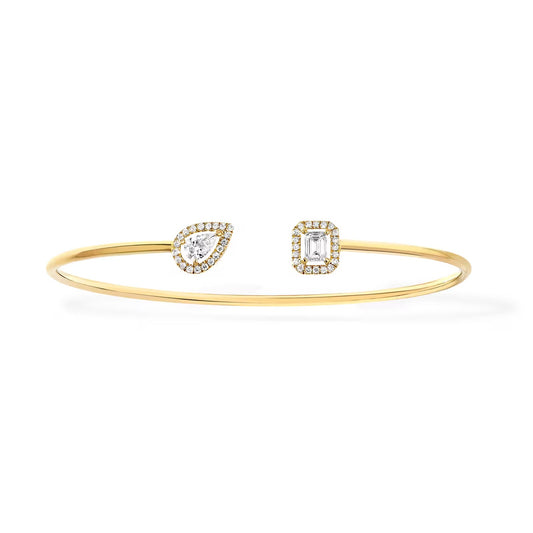 [Amore]JONC FLEX MY TWIN TOI & MOI SILVER DIAMOND BRACELET