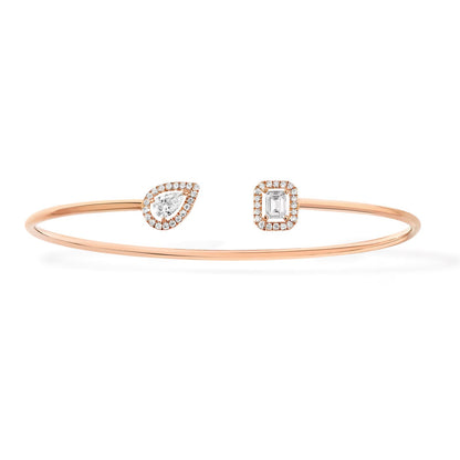 [Amore]JONC FLEX MY TWIN TOI & MOI SILVER DIAMOND BRACELET