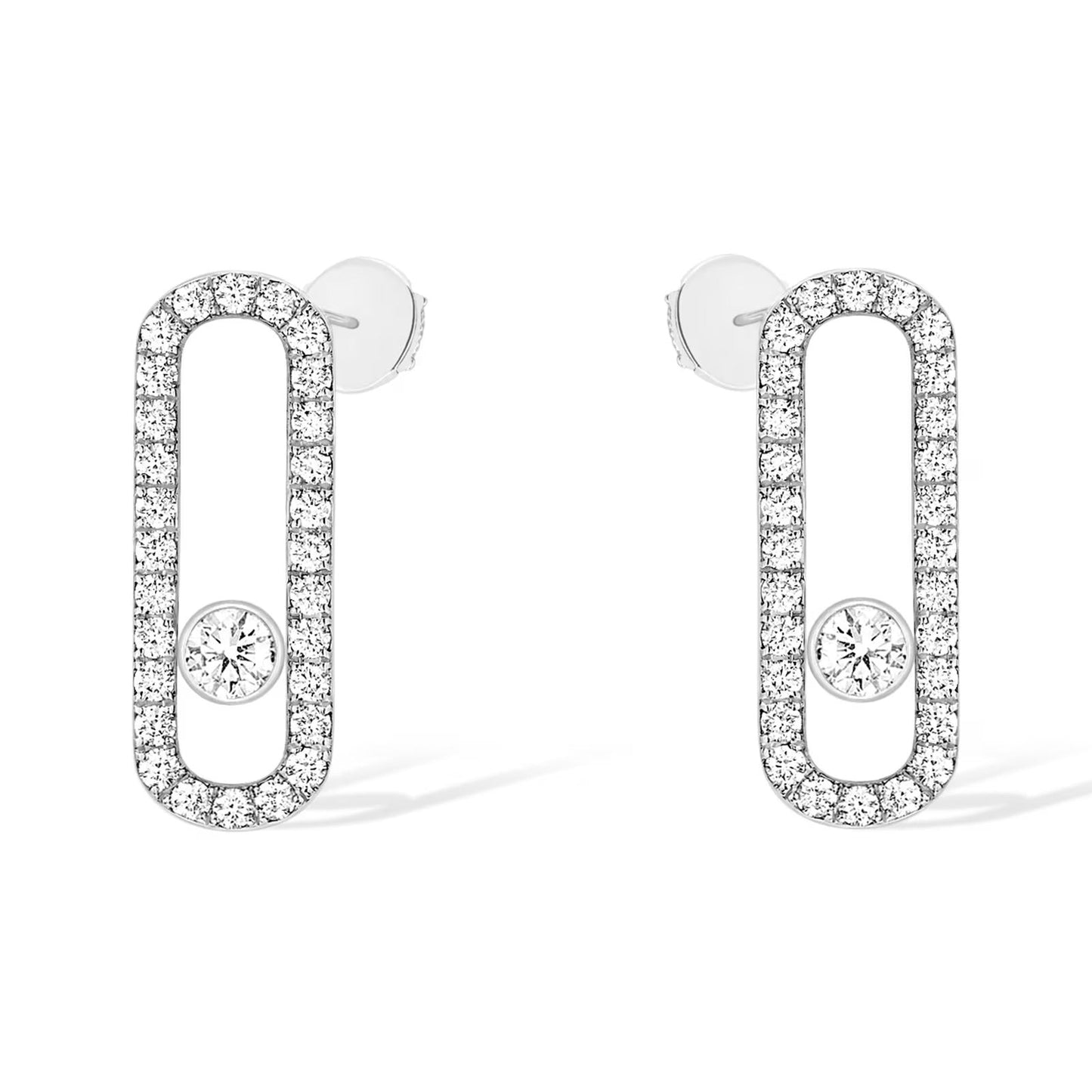 [Amore]MOVE UNO STUD DIAMOND PAVED EARRINGS