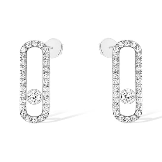 [Amore]MOVE UNO STUD DIAMOND PAVED EARRINGS