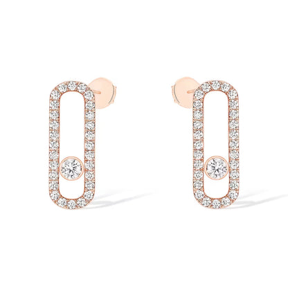 [Amore]MOVE UNO STUD DIAMOND PAVED EARRINGS