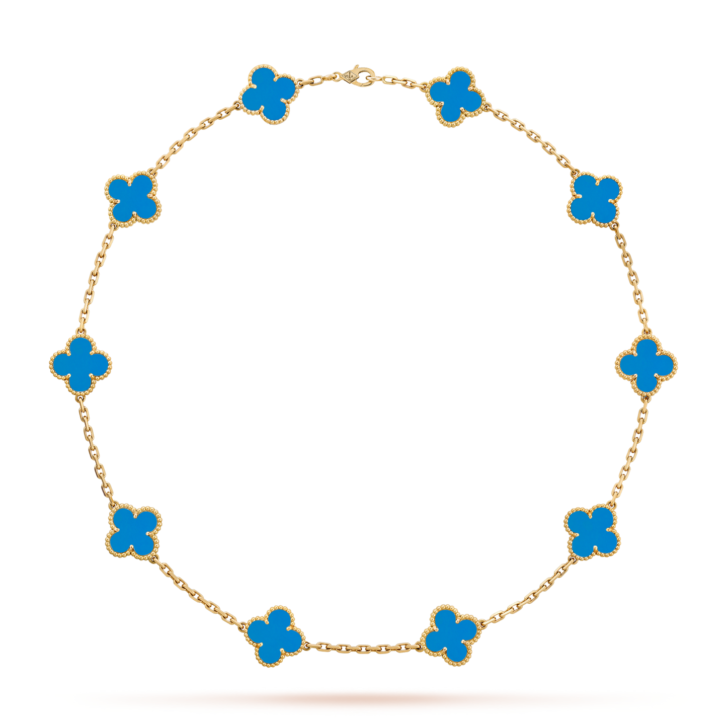 [Amore]CLOVER 10 MOTIFS BLUE AGATE NECKLACE