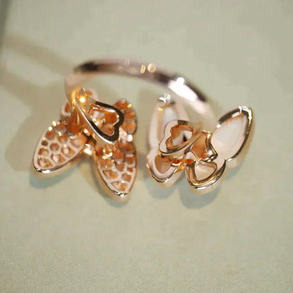 [Amore]TWIN BUTTERFLY DIAMOND MOP RING