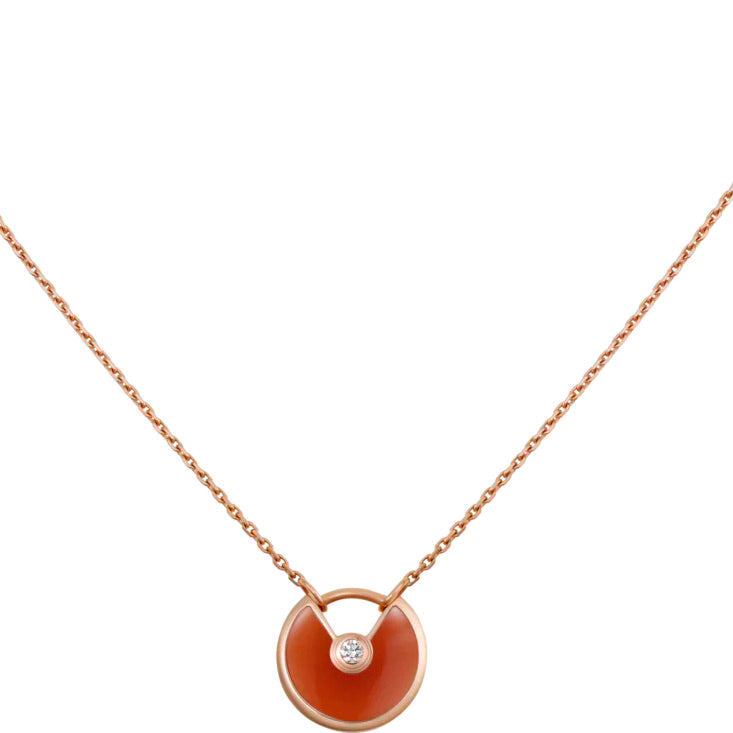 [Amore]AMULETTE GOLD CARNELIAN ONYX NECKLACE