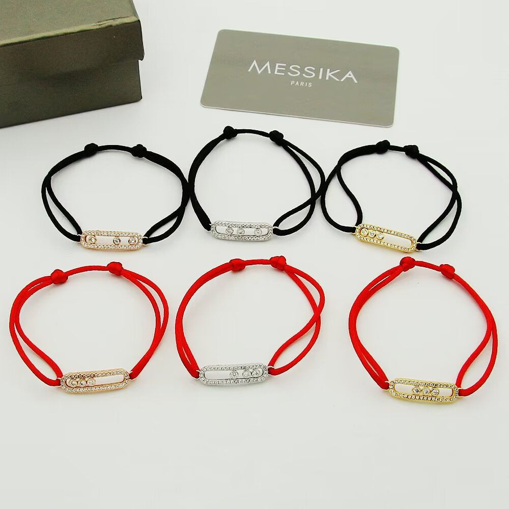[Amore]Messika Care(s) pink cord pavé bracelet