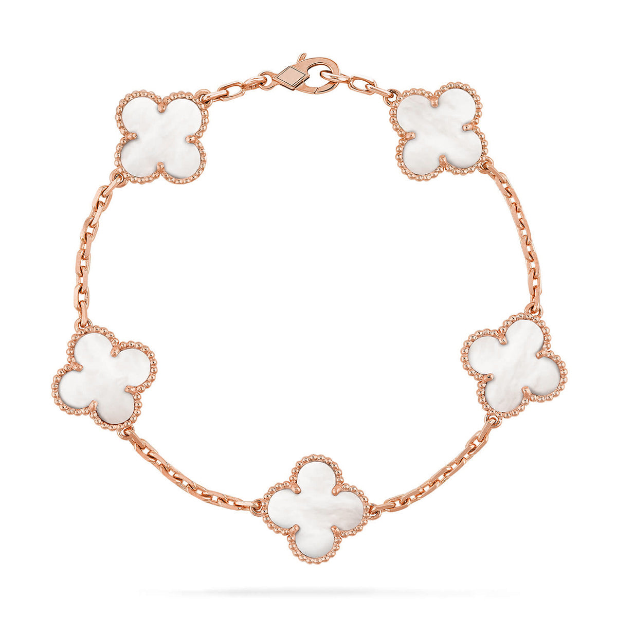 [Amore]CLOVER WHITE PEARL MOP 5 MOTIF BRACELET COLLECTION