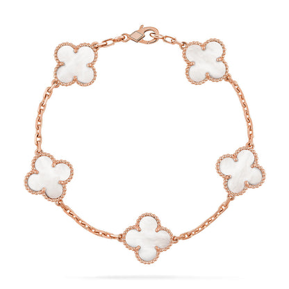 [Amore]CLOVER WHITE PEARL MOP 5 MOTIF BRACELET COLLECTION