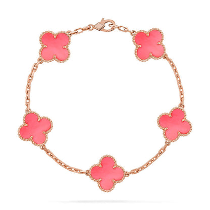 [Amore] CLOVER 5 MOTIFS  PINK MOP BRACELET COLLECTION