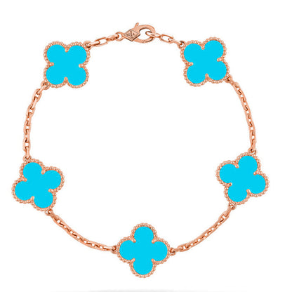 [Amore] CLOVER 5 MOTIF TURQUOISE BRACELET COLLECTION