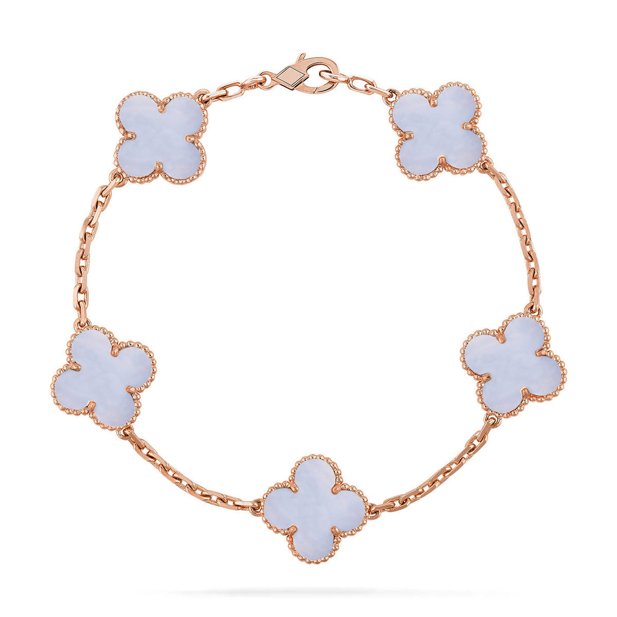 [Amore] CLOVER 5 MOTIF PURPLE CHALCEDONY BRACELET COLLECTION
