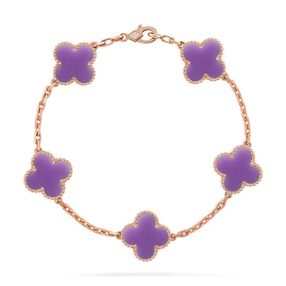 [Amore]CLOVER 5 MOTIF LIGHT PURPLE BRACELET COLLECTION