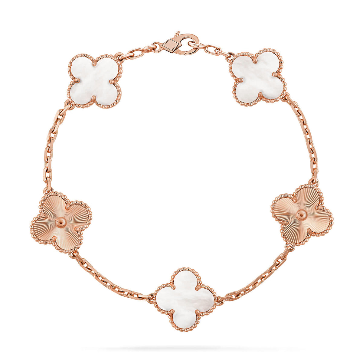 [Amore]CLOVER WHITE PEARL MOP 5 MOTIF BRACELET COLLECTION