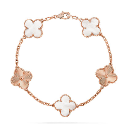 [Amore]CLOVER WHITE PEARL MOP 5 MOTIF BRACELET COLLECTION