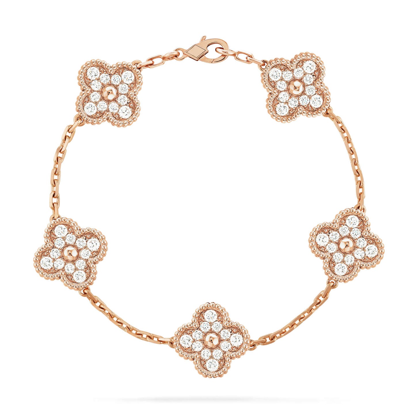 [Amore] CLOVER 5 MOTIF FULL DIAMOND BRACELET COLLECTION