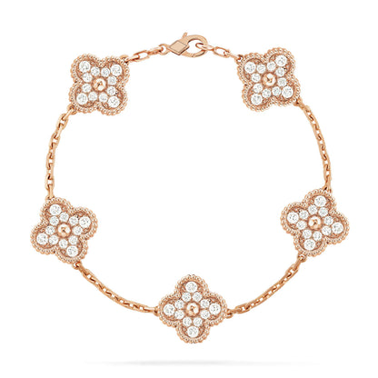 [Amore] CLOVER 5 MOTIF FULL DIAMOND BRACELET COLLECTION