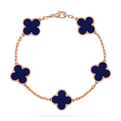 [Amore]CLOVER 5 MOTIF LAPIS LAZULI BRACELET COLLECTION