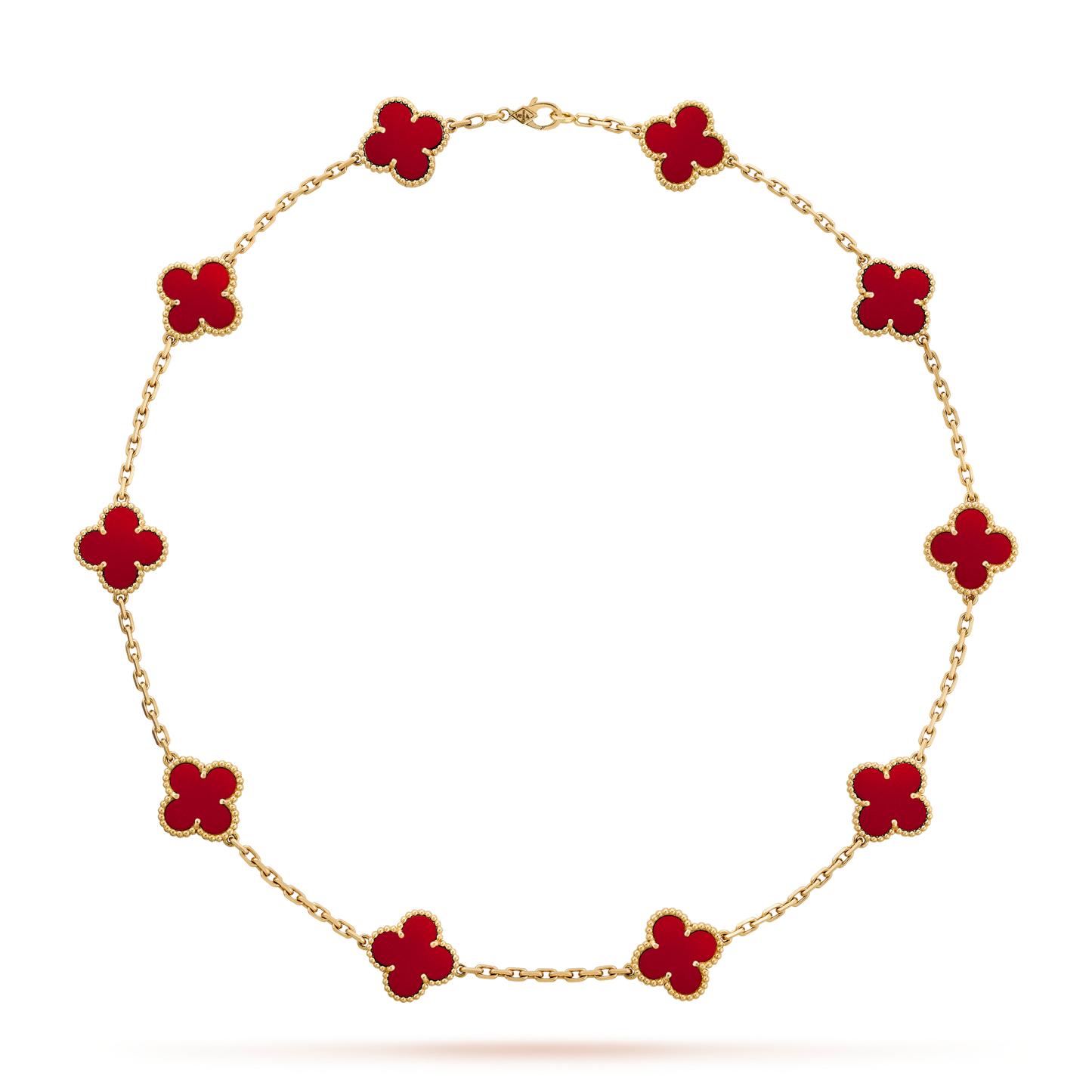 [Amore]CLOVER 10 MOTIFS CARNELIAN NECKLACE