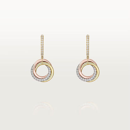 [Amore]TRINITY HALF DIAMOND  EARRINGS
