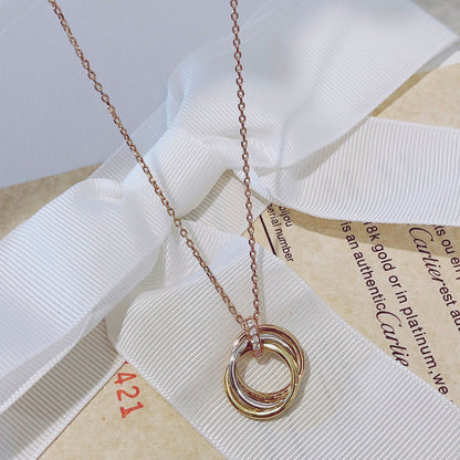 [Amore]TRINITY NECKLACE GOLD  DIAMONDS