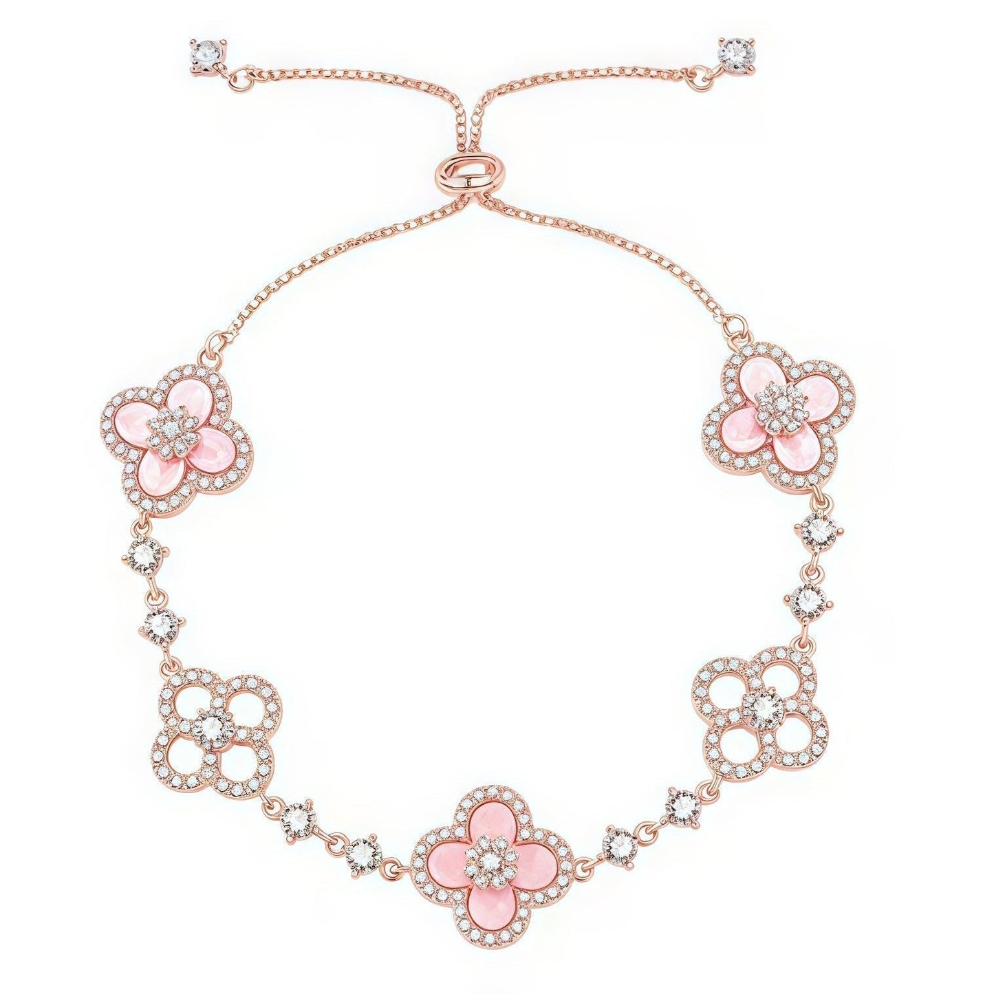 [Amore]CLOVER 5 MOTIF PINK BLUE RED WHITE BRACELET