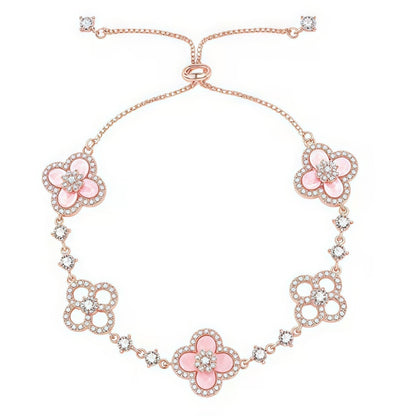 [Amore]CLOVER 5 MOTIF PINK BLUE RED WHITE BRACELET
