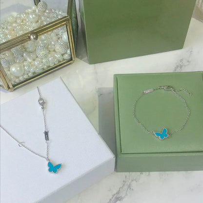 [Amore]BUTTERFLY TURQUOISE BUTTERFLY BRACELET SILVER