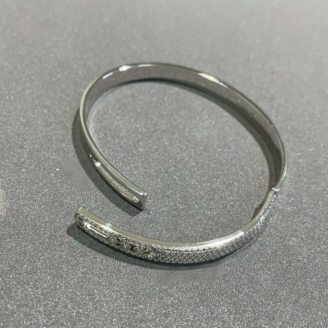 [Amore]Move Noa Rose Gold Pavé Diamond Bangle Bracelet