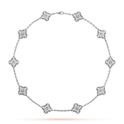 [Amore]CLOVER 10 MOTIFS DIAMOND NECKLACE
