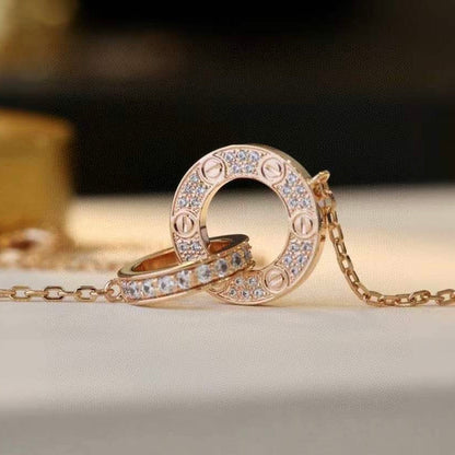 [Amore]LOVE  FULL DIAMOND PENDANT NECKLACE