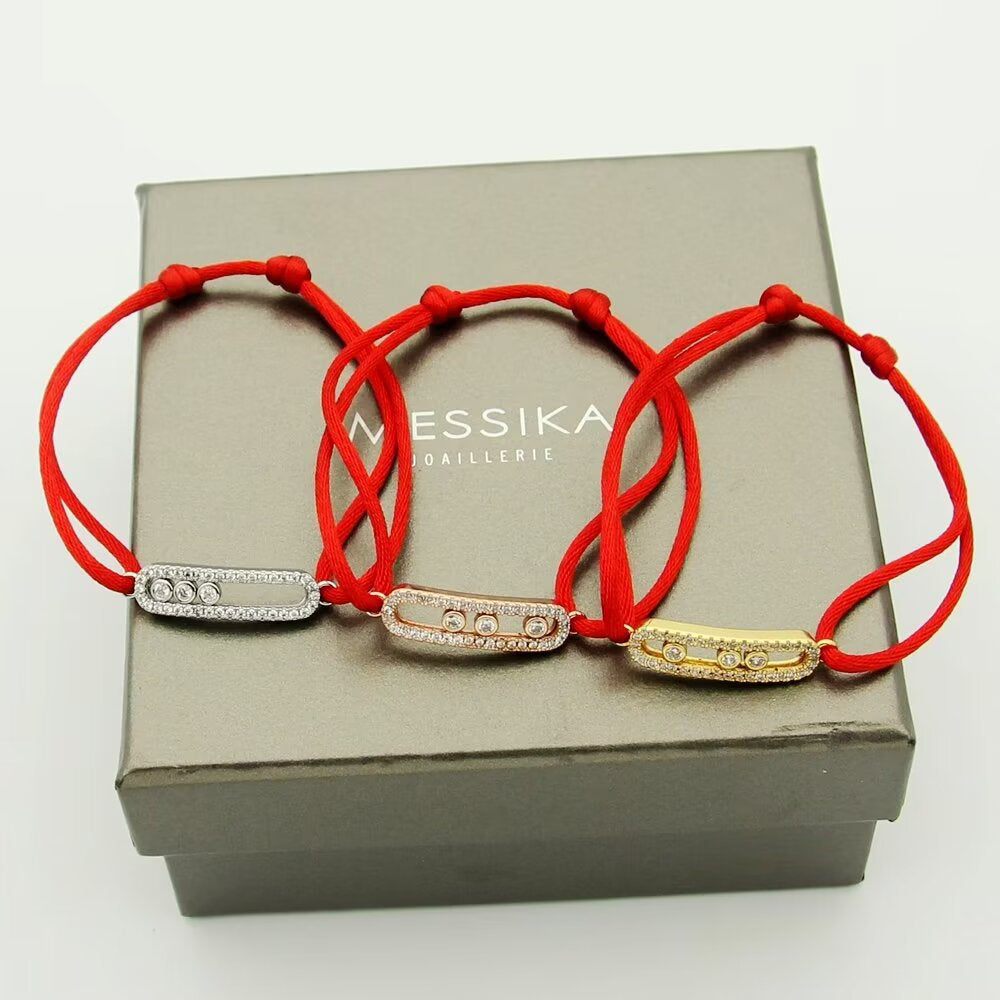 [Amore]Messika Care(s) pink cord pavé bracelet