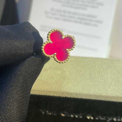 [Amore]NEW CLOVER PINK ENAMEL RINGS