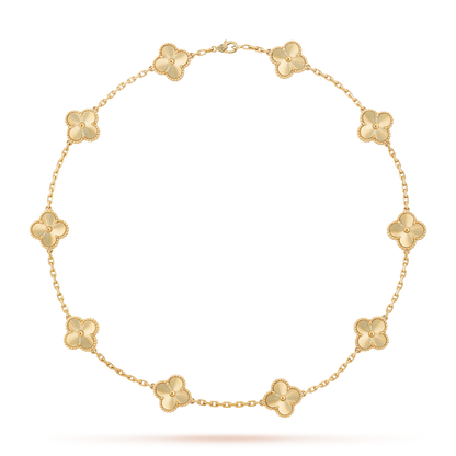 [Amore]CLOVER 10 MOTIFS LASER NECKLACE