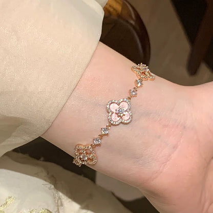 [Amore]CLOVER 5 MOTIF PINK BLUE RED WHITE BRACELET
