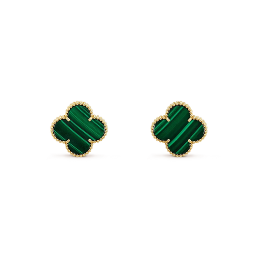 [Amore]CLOVER MINI 9.5MM MALACHITE  EARRINGS