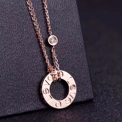 [Amore]LOVE NECKLACE 16MM 2 DIAMONDS