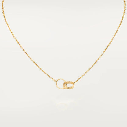 [Amore]LOVE NECKLACE DOUBLE RING GOLD