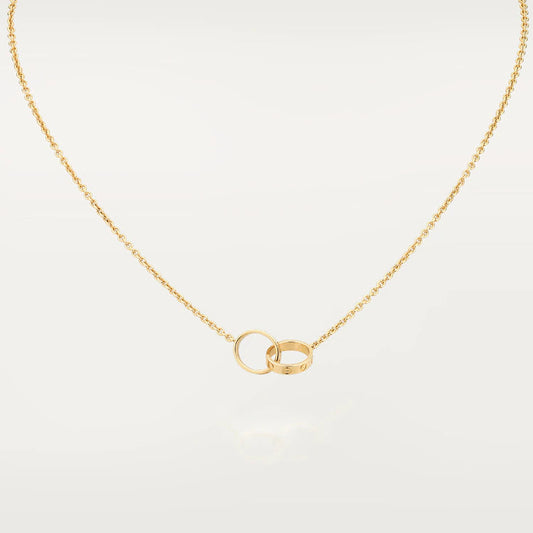 [Amore]LOVE NECKLACE DOUBLE RING GOLD