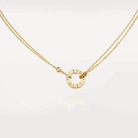 [Amore]LOVE NECKLACE 16MM 2 DIAMONDS