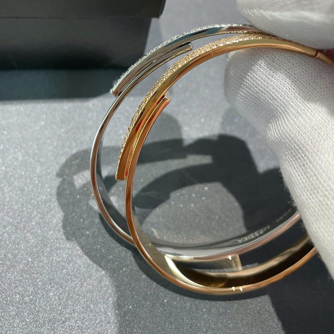 [Amore]Move Noa Rose Gold Pavé Diamond Bangle Bracelet