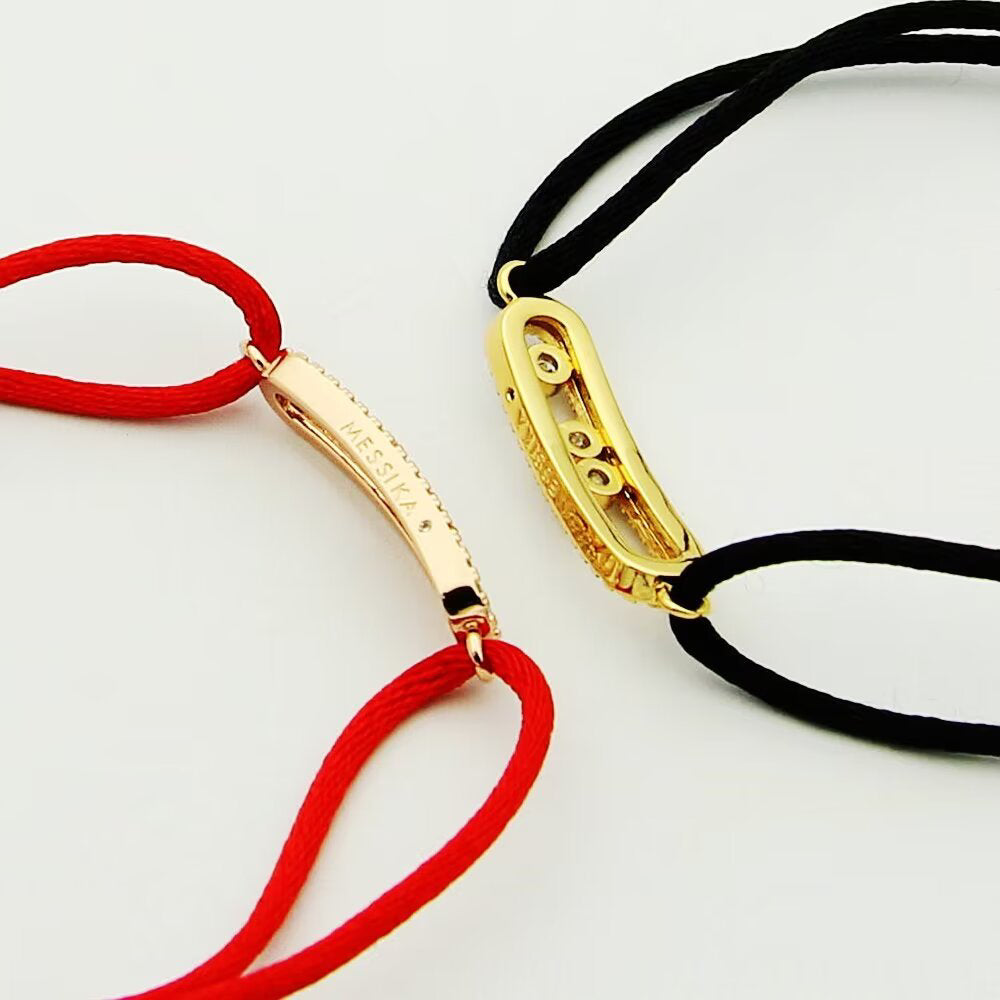[Amore]Messika Care(s) pink cord pavé bracelet